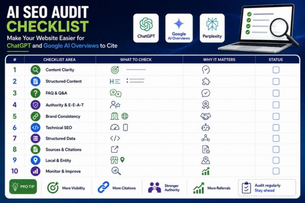 AI SEO Audit Checklist: Make Your Website Easier for ChatGPT and Google AI Overviews to Cite