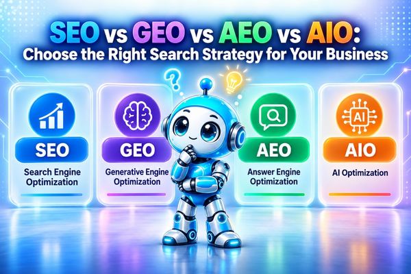 SEO vs GEO vs AEO vs AIO: Choose the Right Search Strategy for Your Business